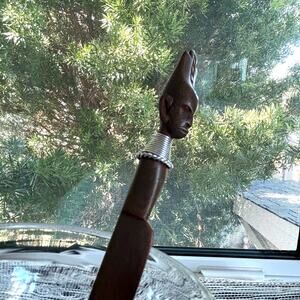 Vintage African Hand Carved Wooden Tribal Aboriginal Letter Opener 8.25"